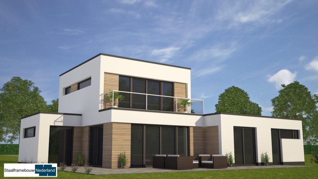 moderne-kubistische-bungalow-woning-met-gastenruimte en dakterras op eerste M113 view1