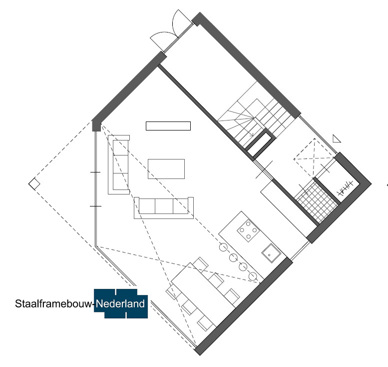 Kubuswoning in moderne ontwerpstijl en met moderne staalframe bouwmethode energiearm tot energieneutraal 5