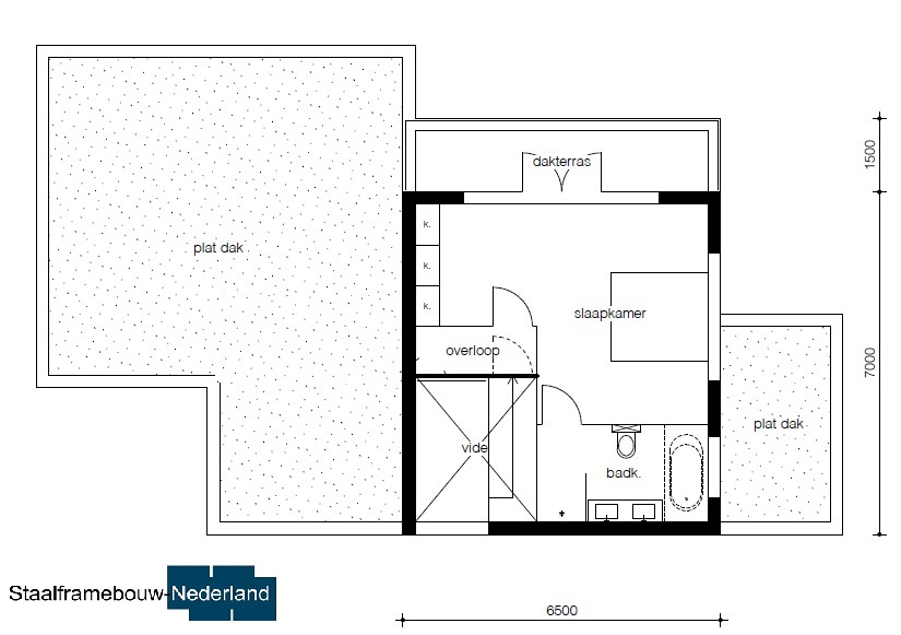 moderne-kubistische-bungalow-woning-met-gastenruimte en dakterras op eerste M113 view1