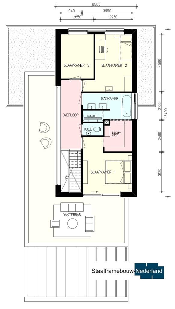 Modern kubistisch ontwerpen met staalframebouw energiearm M140 Vloer 1