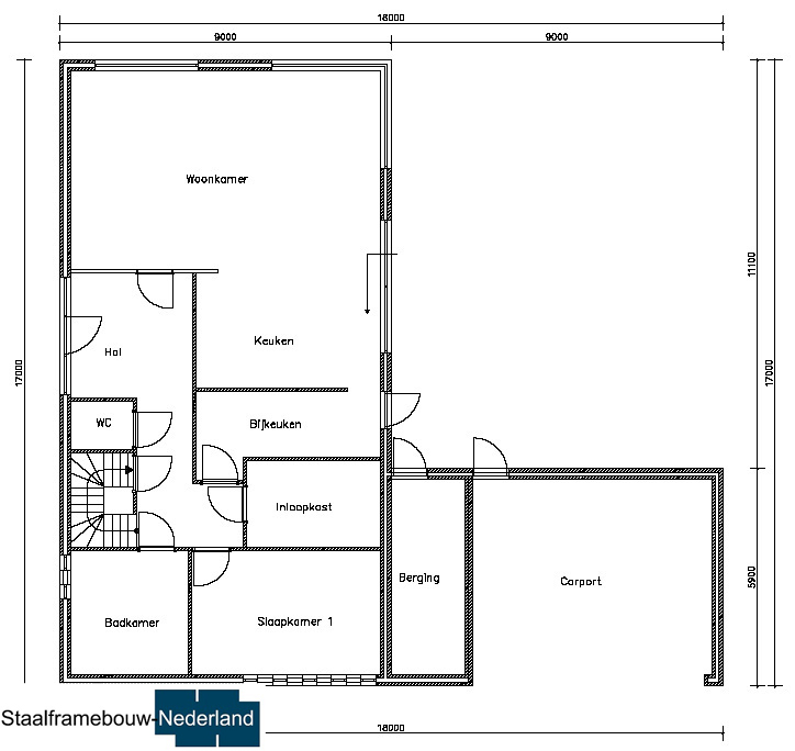 staalframebouw M21 eigentijdse moderne villa met plat dak atelier of kantoor prefab passief gebouwd (2)