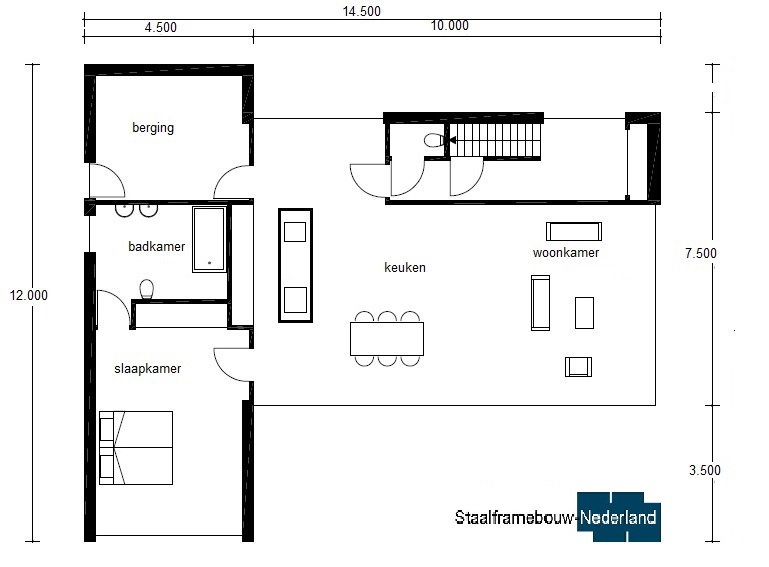 moderne kubistische villa met eel ramen en glas energieneutraal M45 Vloer 2