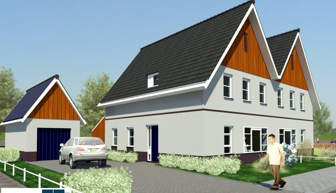 mooie moderne 2-onder-1-kap woningen geschakeld goedkoper bouwen met staalframebouw TK2 (2)